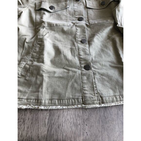 Sanctuary Raw Hem Prosperity Green Trucker Jacket - M - Picture 4 of 6